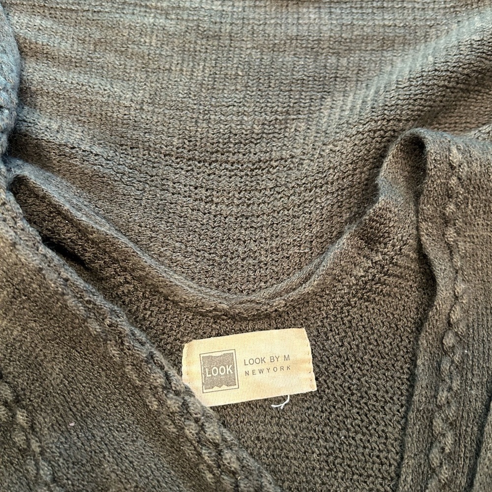 Cozy Open-Front Poncho Shrug in Charcoal Gray - Picture 4 of 10